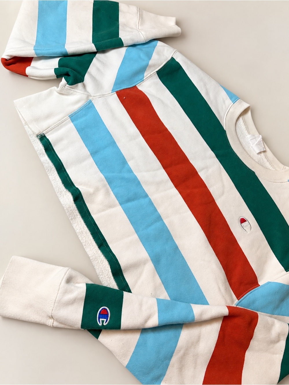 Champion Women’s Reverse Weave Multi-Stripe Crewneck Sweatshirt XS